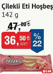 ETİ HOŞBEŞ ÇİLEKLİ GOFRET 142 G ETİ HOŞBEŞ ÇİLEKLİ GOFRET 142 G